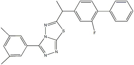 3-(3,5-dimethylphenyl)-6-[1-(2-fluoro[1,1'-biphenyl]-4-yl)ethyl][1,2,4]triazolo[3,4-b][1,3,4]thiadiazole,724434-43-9,结构式