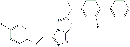 {6-[1-(2-fluoro[1,1'-biphenyl]-4-yl)ethyl][1,2,4]triazolo[3,4-b][1,3,4]thiadiazol-3-yl}methyl 4-fluorophenyl ether Struktur