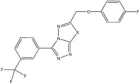 6-[(4-fluorophenoxy)methyl]-3-[3-(trifluoromethyl)phenyl][1,2,4]triazolo[3,4-b][1,3,4]thiadiazole 化学構造式