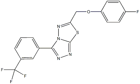 6-[(4-fluorophenoxy)methyl]-3-[3-(trifluoromethyl)phenyl][1,2,4]triazolo[3,4-b][1,3,4]thiadiazole Struktur