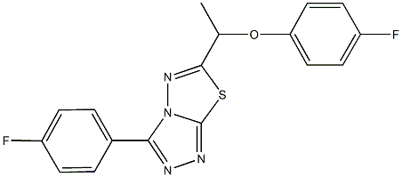 6-[1-(4-fluorophenoxy)ethyl]-3-(4-fluorophenyl)[1,2,4]triazolo[3,4-b][1,3,4]thiadiazole 化学構造式