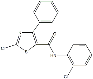 2-chloro-N-(2-chlorophenyl)-4-phenyl-1,3-thiazole-5-carboxamide,724434-67-7,结构式
