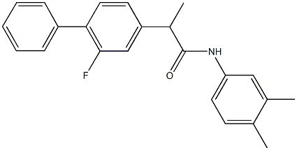 N-(3,4-dimethylphenyl)-2-(2-fluoro[1,1'-biphenyl]-4-yl)propanamide 结构式