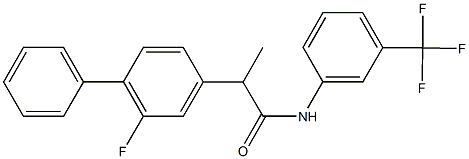 2-(2-fluoro[1,1'-biphenyl]-4-yl)-N-[3-(trifluoromethyl)phenyl]propanamide Struktur