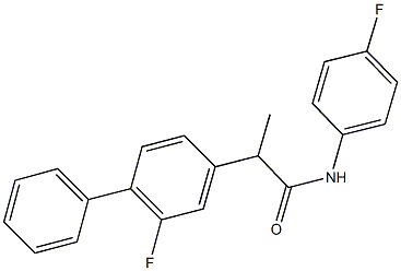 2-(2-fluoro[1,1'-biphenyl]-4-yl)-N-(4-fluorophenyl)propanamide 化学構造式