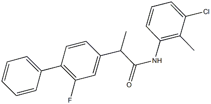 N-(3-chloro-2-methylphenyl)-2-(2-fluoro[1,1'-biphenyl]-4-yl)propanamide 结构式