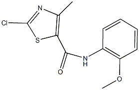 2-chloro-N-(2-methoxyphenyl)-4-methyl-1,3-thiazole-5-carboxamide 化学構造式