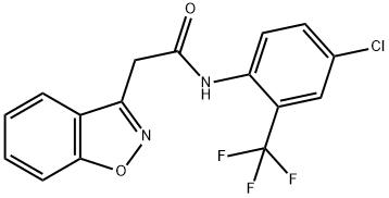 2-(1,2-benzisoxazol-3-yl)-N-[4-chloro-2-(trifluoromethyl)phenyl]acetamide Struktur