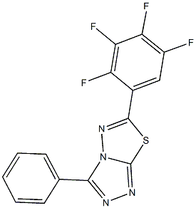 3-phenyl-6-(2,3,4,5-tetrafluorophenyl)[1,2,4]triazolo[3,4-b][1,3,4]thiadiazole 化学構造式