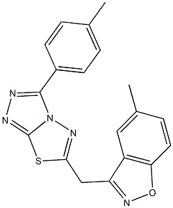5-methyl-3-{[3-(4-methylphenyl)[1,2,4]triazolo[3,4-b][1,3,4]thiadiazol-6-yl]methyl}-1,2-benzisoxazole Structure
