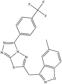 5-methyl-3-({3-[4-(trifluoromethyl)phenyl][1,2,4]triazolo[3,4-b][1,3,4]thiadiazol-6-yl}methyl)-1,2-benzisoxazole 化学構造式