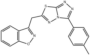 3-{[3-(4-methylphenyl)[1,2,4]triazolo[3,4-b][1,3,4]thiadiazol-6-yl]methyl}-1,2-benzisoxazole 化学構造式