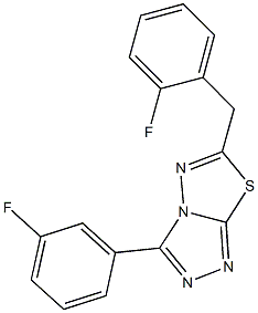 6-(2-fluorobenzyl)-3-(3-fluorophenyl)[1,2,4]triazolo[3,4-b][1,3,4]thiadiazole 化学構造式