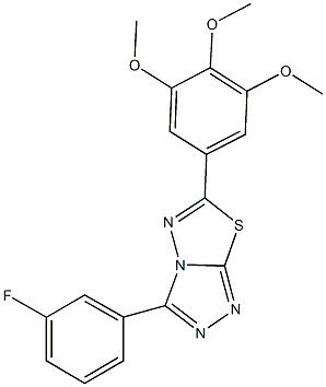 3-(3-fluorophenyl)-6-(3,4,5-trimethoxyphenyl)[1,2,4]triazolo[3,4-b][1,3,4]thiadiazole,724435-90-9,结构式