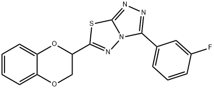 6-(2,3-dihydro-1,4-benzodioxin-2-yl)-3-(3-fluorophenyl)[1,2,4]triazolo[3,4-b][1,3,4]thiadiazole Structure