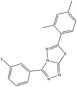 6-(2,4-dimethylphenyl)-3-(3-fluorophenyl)[1,2,4]triazolo[3,4-b][1,3,4]thiadiazole,724436-09-3,结构式