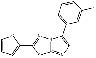 3-(3-fluorophenyl)-6-(2-furyl)[1,2,4]triazolo[3,4-b][1,3,4]thiadiazole 结构式