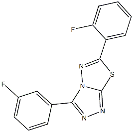6-(2-fluorophenyl)-3-(3-fluorophenyl)[1,2,4]triazolo[3,4-b][1,3,4]thiadiazole,724436-13-9,结构式