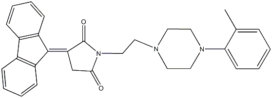 3-(9H-fluoren-9-ylidene)-1-{2-[4-(2-methylphenyl)-1-piperazinyl]ethyl}-2,5-pyrrolidinedione Structure