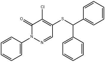 5-(benzhydrylsulfanyl)-4-chloro-2-phenyl-3(2H)-pyridazinone Struktur