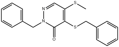 2-benzyl-4-(benzylsulfanyl)-5-(methylsulfanyl)-3(2H)-pyridazinone,724436-64-0,结构式