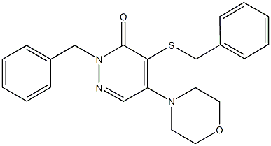 2-benzyl-4-(benzylsulfanyl)-5-(4-morpholinyl)-3(2H)-pyridazinone Structure