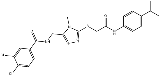 3,4-dichloro-N-[(5-{[2-(4-isopropylanilino)-2-oxoethyl]thio}-4-methyl-4H-1,2,4-triazol-3-yl)methyl]benzamide Structure