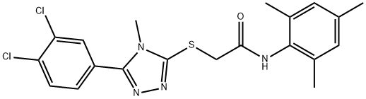 2-{[5-(3,4-dichlorophenyl)-4-methyl-4H-1,2,4-triazol-3-yl]thio}-N-mesitylacetamide 化学構造式