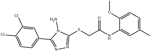 2-{[4-amino-5-(3,4-dichlorophenyl)-4H-1,2,4-triazol-3-yl]thio}-N-(2-methoxy-5-methylphenyl)acetamide,724436-95-7,结构式