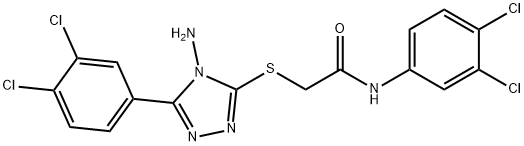 2-{[4-amino-5-(3,4-dichlorophenyl)-4H-1,2,4-triazol-3-yl]thio}-N-(3,4-dichlorophenyl)acetamide,724436-96-8,结构式