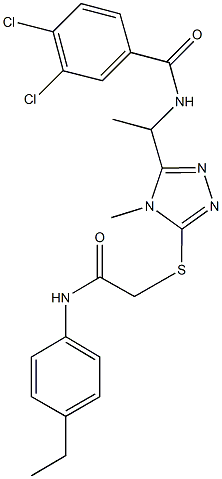 3,4-dichloro-N-[1-(5-{[2-(4-ethylanilino)-2-oxoethyl]thio}-4-methyl-4H-1,2,4-triazol-3-yl)ethyl]benzamide Struktur