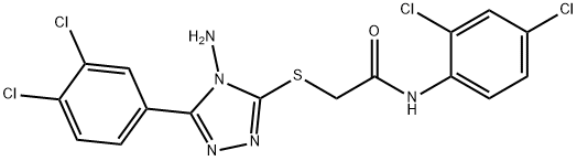 2-{[4-amino-5-(3,4-dichlorophenyl)-4H-1,2,4-triazol-3-yl]thio}-N-(2,4-dichlorophenyl)acetamide 结构式