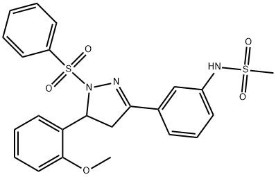 N-{3-[5-(2-methoxyphenyl)-1-(phenylsulfonyl)-4,5-dihydro-1H-pyrazol-3-yl]phenyl}methanesulfonamide Structure