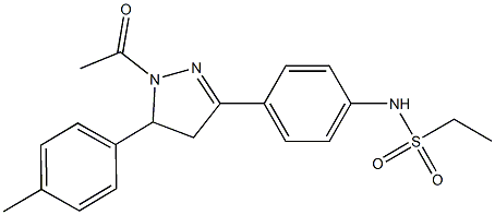 N-{4-[1-acetyl-5-(4-methylphenyl)-4,5-dihydro-1H-pyrazol-3-yl]phenyl}ethanesulfonamide,724437-70-1,结构式