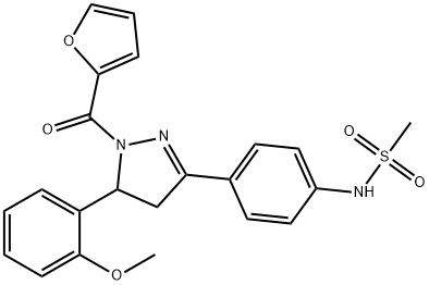 N-{4-[1-(2-furoyl)-5-(2-methoxyphenyl)-4,5-dihydro-1H-pyrazol-3-yl]phenyl}methanesulfonamide Struktur