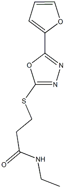 N-ethyl-3-{[5-(2-furyl)-1,3,4-oxadiazol-2-yl]sulfanyl}propanamide Structure