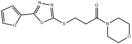 5-(2-furyl)-1,3,4-oxadiazol-2-yl 3-(4-morpholinyl)-3-oxopropyl sulfide Structure