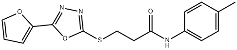 3-{[5-(2-furyl)-1,3,4-oxadiazol-2-yl]sulfanyl}-N-(4-methylphenyl)propanamide|