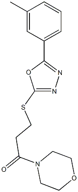 4-(3-{[5-(3-methylphenyl)-1,3,4-oxadiazol-2-yl]sulfanyl}propanoyl)morpholine,724437-92-7,结构式
