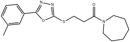 3-(1-azepanyl)-3-oxopropyl 5-(3-methylphenyl)-1,3,4-oxadiazol-2-yl sulfide Structure