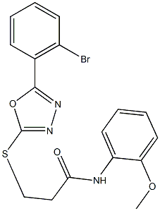 3-{[5-(2-bromophenyl)-1,3,4-oxadiazol-2-yl]sulfanyl}-N-(2-methoxyphenyl)propanamide,724437-94-9,结构式