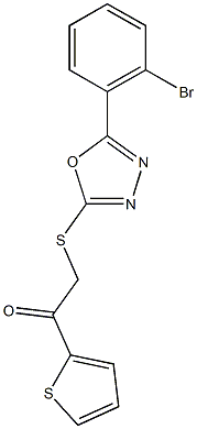 2-{[5-(2-bromophenyl)-1,3,4-oxadiazol-2-yl]sulfanyl}-1-(2-thienyl)ethanone Structure