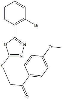 2-{[5-(2-bromophenyl)-1,3,4-oxadiazol-2-yl]thio}-1-(4-methoxyphenyl)ethanone,724438-02-2,结构式