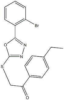 2-{[5-(2-bromophenyl)-1,3,4-oxadiazol-2-yl]sulfanyl}-1-(4-ethylphenyl)ethanone Structure