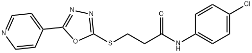 N-(4-chlorophenyl)-3-{[5-(4-pyridinyl)-1,3,4-oxadiazol-2-yl]sulfanyl}propanamide Struktur