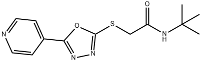 N-(tert-butyl)-2-{[5-(4-pyridinyl)-1,3,4-oxadiazol-2-yl]sulfanyl}acetamide,724438-13-5,结构式