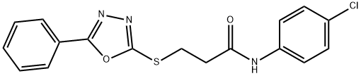 N-(4-chlorophenyl)-3-[(5-phenyl-1,3,4-oxadiazol-2-yl)sulfanyl]propanamide Struktur