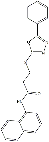 N-(1-naphthyl)-3-[(5-phenyl-1,3,4-oxadiazol-2-yl)sulfanyl]propanamide 结构式