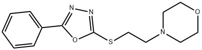 2-(4-morpholinyl)ethyl 5-phenyl-1,3,4-oxadiazol-2-yl sulfide 化学構造式