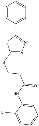 N-(2-chlorophenyl)-3-[(5-phenyl-1,3,4-oxadiazol-2-yl)thio]propanamide 化学構造式